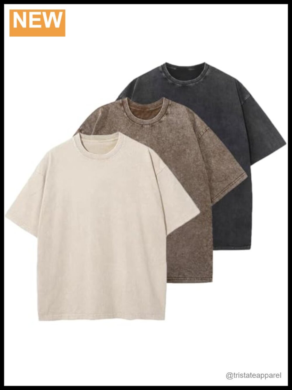 Oversized 100% Cotton Acid Wash T-Shirt Loose Fit Baggy Tee